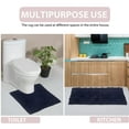 thumbnail image 6 of Home Weavers Modesto Bath Rug 100% Cotton Non-Slip Bathroom Rug Set Machine Washable Bathroom Rug-17"x24", Bath Rug- 21"x34", Runner- 21"x54", Navy Color 3 Piece Bath Rug set, 6 of 9