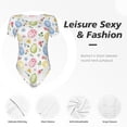 thumbnail image 6 of Uemuo Easter Egg3 Pattern Women's One Piece Short Sleeve Swimsuit Rash Guard Surfing Modest Quick-drying Swimsuit Beach Essentials-XX-Large, 6 of 9