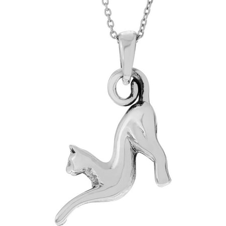 Brinley Co. Women's Sterling Silver Cat Pendant Fashion Necklace