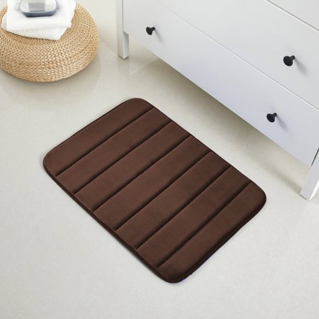 1 Piece Striped Design Solid Memory Foam Bathroom Rug Set Non-Slip