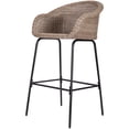 thumbnail image 5 of Olurrisa Outdoor Metal Wicker Barstool, Light Brown Faux Wicker, Set of 2, 5 of 8