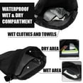 thumbnail image 2 of Muka Swim Bag Gym Backpack Drawstring Beach Backpack for Men Women Swimming with Wet & Dry Compartment, Water Resistant Fabric-Black, 2 of 8