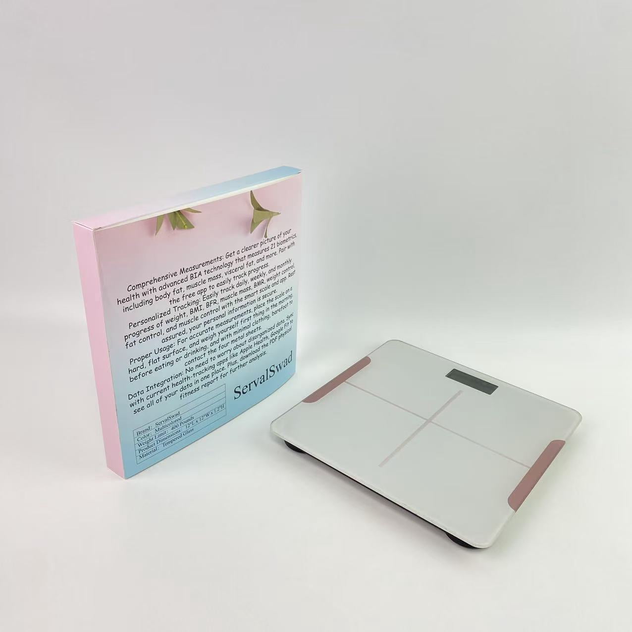 ServalSwad Weighing scales, Digital Bathroom Scale with Backlit LED Display, Highly Accurate & Measures Weight up to 400 lb/180kg, Batteries Included