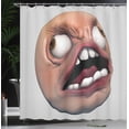 thumbnail image 4 of Ambesonne Humor Shower Curtain, Angry Rage Meme Guy Fun, 69"Wx84"L, Coral and Pearl, 4 of 5