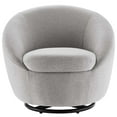 thumbnail image 7 of Armchair Swivel Accent Chair, Black Grey Gray, Fabric, Modern Contemporary, Living Lounge Cafe Room Hotel Lobby Hospitality, 7 of 7