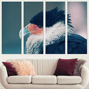 Color-Banner 4 Pieces Modern Canvas Wall Art Eagle Eagle Eye for Living Room Home Decorations - 12"x32"x4 Panels