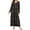 Black-Butterfly, variant on Women's Long Sleeve Nightgown Long Sleepshirts Henley Sleep Dress Full Length Sleepwear