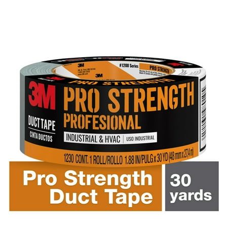 3M Pro Strength Duct Tape, 1.88 in x 30 yd, Gray, 1 Roll/Pack