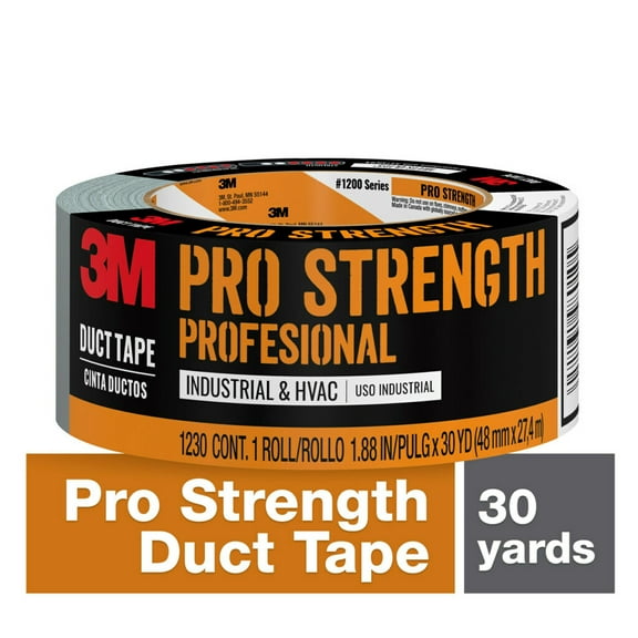 3M Pro Strength Duct Tape, 1.88 in x 30 yd, Gray, 1 Roll/Pack