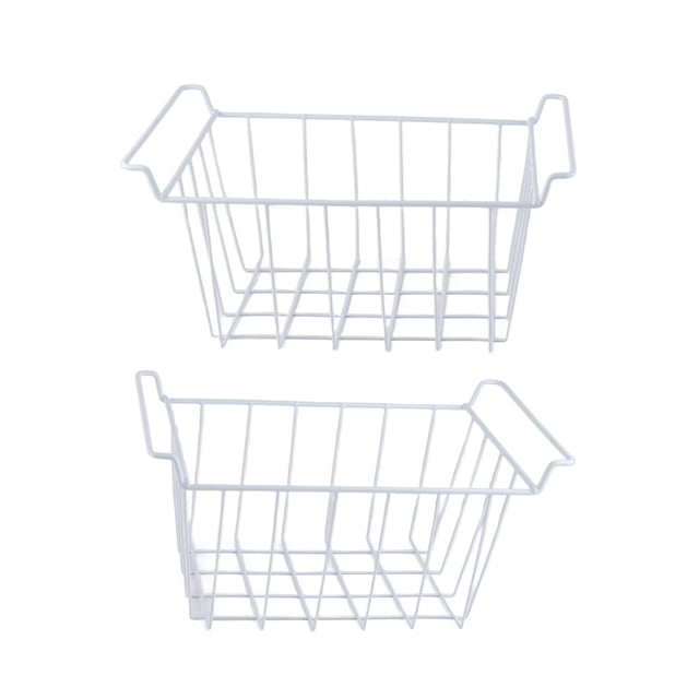 2pcs Wire Storage Freezer Baskets with Handles Rustproof Portable, Specifically Designed for Freezer Use, Great for Fridge
