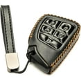 thumbnail image 2 of Vitodeco Genuine Leather Smart Key Fob Case Compatible with GMC Canyon, Sierra, Yukon, Acadia, Terrain (2021 - 2026 Models) - 5 Buttons, Black, 2 of 5
