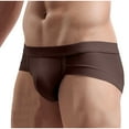 thumbnail image 4 of Iugvhana Men's Modal Moisture Wicking Briefs Intimates Low Rise Underwear Ultra-thin Breathable and Smooth Coffee XXL, 4 of 4