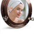 thumbnail image 3 of Nagina International Powder Coated Premium Nautical Aluminum Pirate's Ship's Porthole Window | Exclusive Wall Decor Accent (12 Inches, Antique Copper), 3 of 6