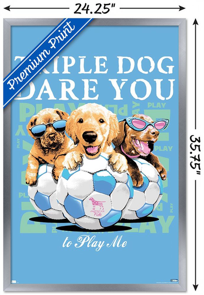 Jim Baldwin - Triple Dog Dare You Wall Poster, 22.375" x 34" Framed