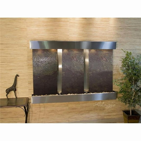 Adagio OFS2014 Olympus Falls-Square-Stainless Steel-Multi-Color Featherstone Wall Fountain