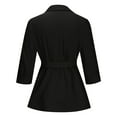 thumbnail image 5 of Fouhkni Womens Long Sleeve Tops V Neck Belted Blouses Dressy Casual Elegant Wrap Shirts with Pockets, 5 of 6