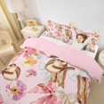 thumbnail image 2 of spefrowx Western Cowboy Print Duvet Cover Queen for Girls, Pink Bow Floral Cowgirl Queen Bedding, Pink Reversible, 3-Piece, 1 Duvet Cover and 2 Pillowcases, 2 of 6