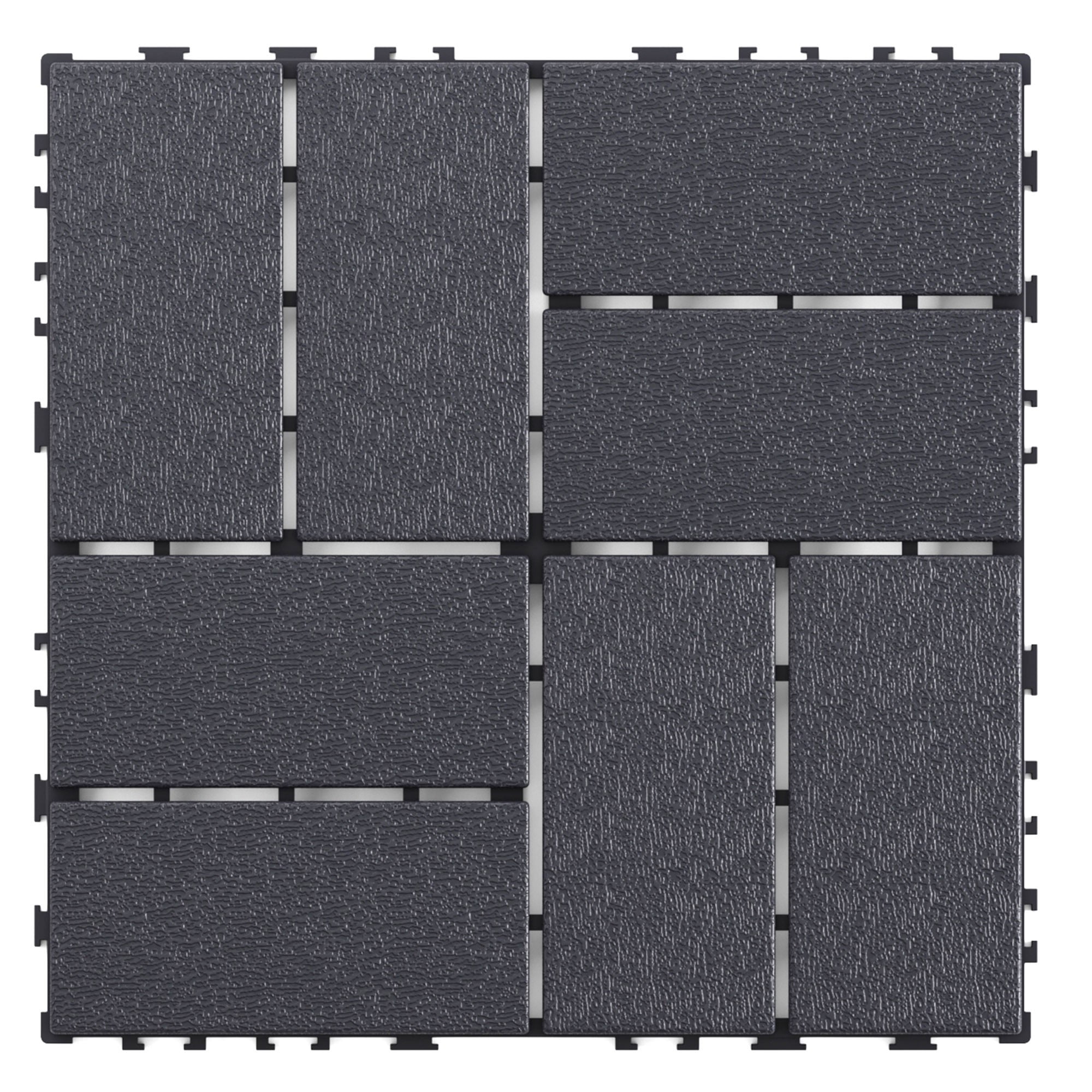Miniyam 44 Pcs Interlocking Deck Tiles, 12" x 12", Polypropylene, for Outdoor Balcony Garden Gray