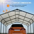 thumbnail image 6 of taoruifang 12x20 FT Metal Carport, Heavy Duty Outdoor Galvanized Steel Car Shelter Portable Garage for Car Boat Truck SUV, Black, 6 of 18