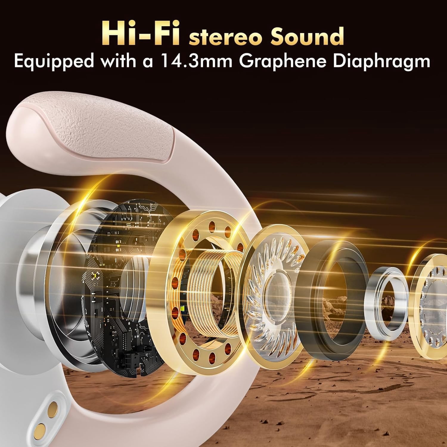 Bluetooth 5.4 Sports Headphones 80Hrs Playtime Wireless Earbuds with LED Power Display IPX7 Waterproof Earphones for Workout/Running Noise Canceling Headset Ear Buds