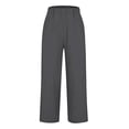 thumbnail image 3 of AKEGAMN Loose Pocket Patchwork Cotton Linen Casual Pants, Gray S-5XL, 3 of 6