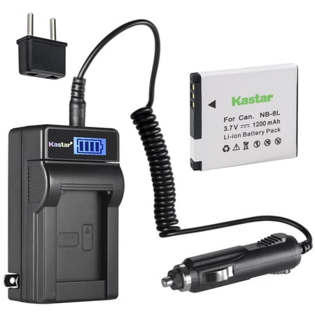Kastar 1-Pack NB-8L Battery and LCD AC Charger Compatible with Canon PowerShot A2200  PowerShot A3000 IS  PowerShot A3100 IS  PowerShot A3150 IS  PowerShot A3200 IS  PowerShot A3300 IS Digital Cameras