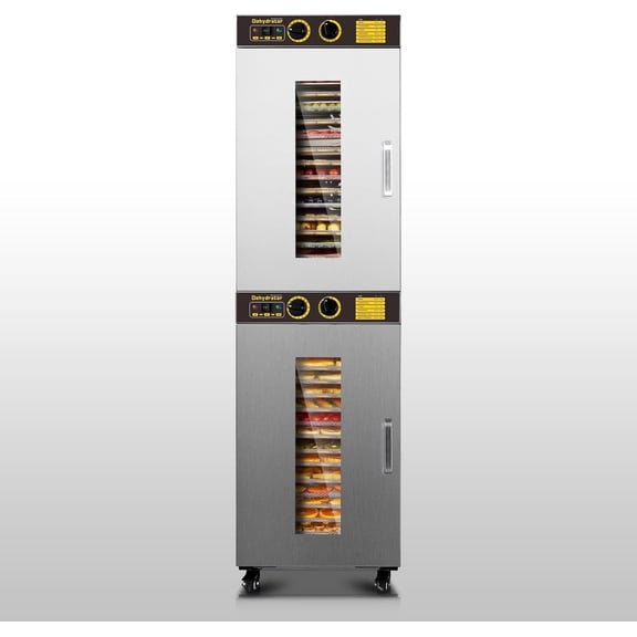 Cercker Industrial Food Dehydrator Machine 32 Trays, 54.5FT Large Industrial Dehydrator, 3150W Commercial Meat Dryer, 220V Singlecord Use Beef Jerky Maker Food-DryerTruck Delivery