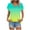 Green, variant on Womens Summer Tops Sevevn Women's Printed V-Neck Short-Sleeved T-Shirt Loose Top Short Sleeve Top