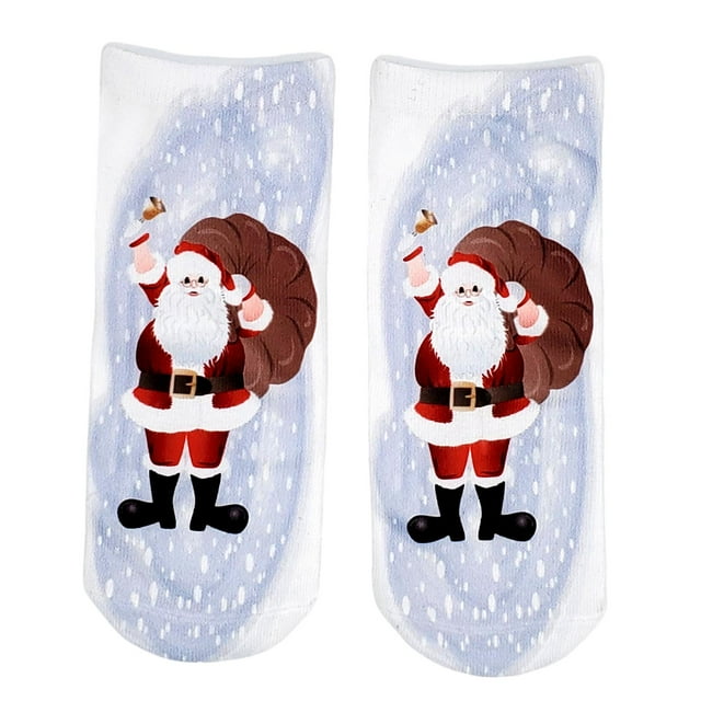 Calcetines de moda Low Crew Calcetines cortos de Navidad transpirables para niñas y Hombres Santa púrpura Salvador Dali calcetines de dibujos animados para mujer