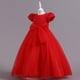 thumbnail image 1 of Falda infantil Vestido de princesa infantil Vestido de niña con flores rosas Falda larga con lazo, 1 of 6