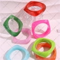 thumbnail image 6 of Trendy Irregular Geometric Bangle Resin Statement Square Shape Bracelet Colorful Wristband Accessory For Women, 6 of 21
