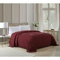 thumbnail image 2 of Collections Etc Luxurious Medallion Chenille Fringe Border Bedspread Burgundy - Queen, 2 of 5