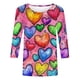 thumbnail image 4 of RKSTN Valentines 3/4 Sleeve Tops for Women Oversized Crewneck Valentine's Day Graphic Printed Short Sleeve T Shirt Womens Casual Round Neck Loose Comfy Loves Heart Print Three Quarter Sleeve Shirts, 4 of 6