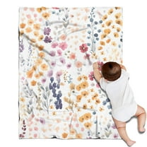 Pioneer Flower Floral Print Pattern Blanket,Comfortable Soft Flannel Throw Blanket,All Season,Warm Lightweight Blankets for Sofa Bed Couch Living Room Chair,30"x40"