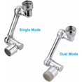 thumbnail image 5 of Paquete de 2 extensores de grifo giratorios de 1080 grados, rotación de 1080 grados, filtro de salpicaduras universal para cocina, baño, extensor de grifo de modo dual, cromado, 5 of 5