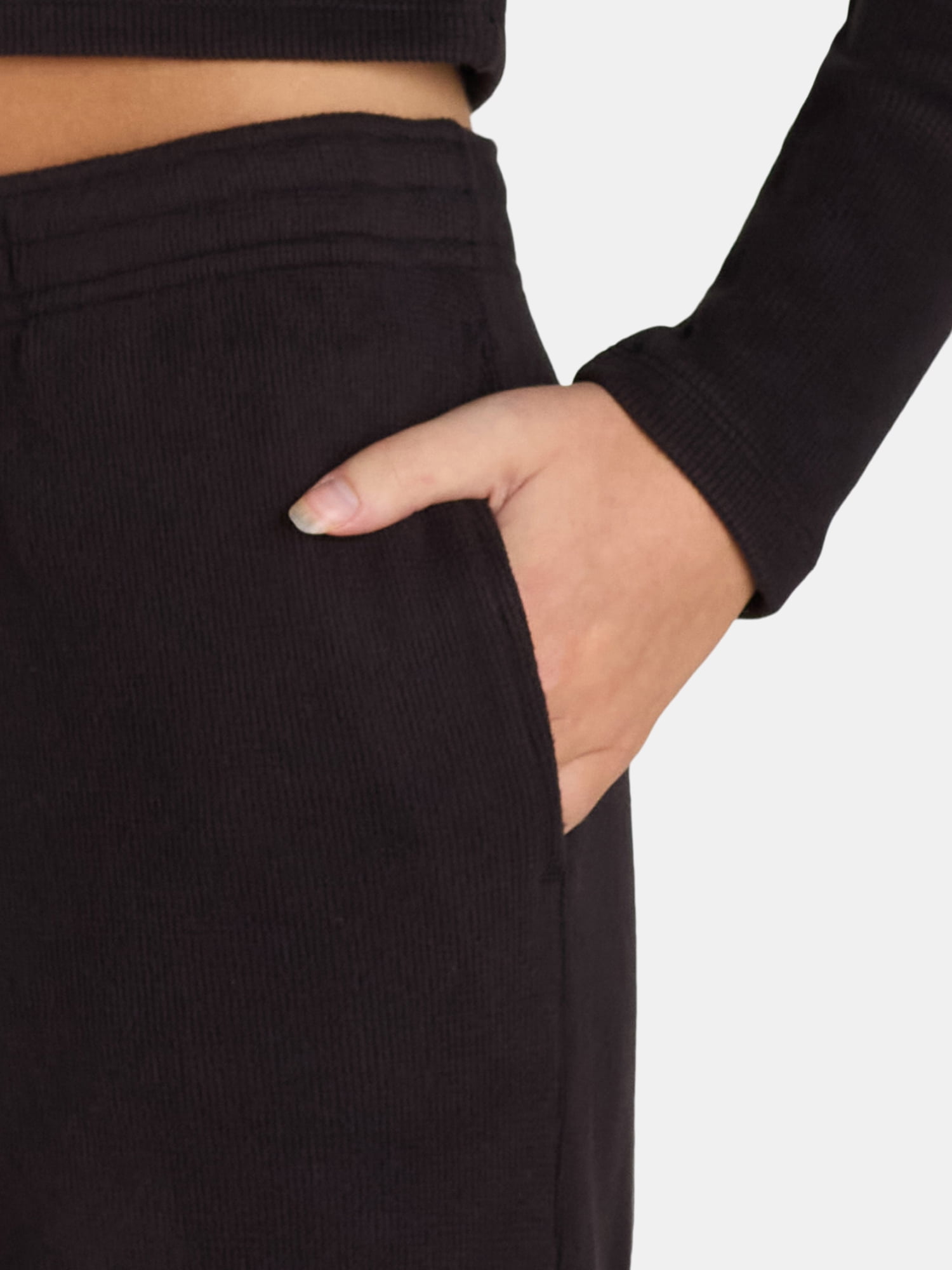 No Boundaries Brushed Waffle Knit Cargo Pants, Sizes XS to XXL (Women's)