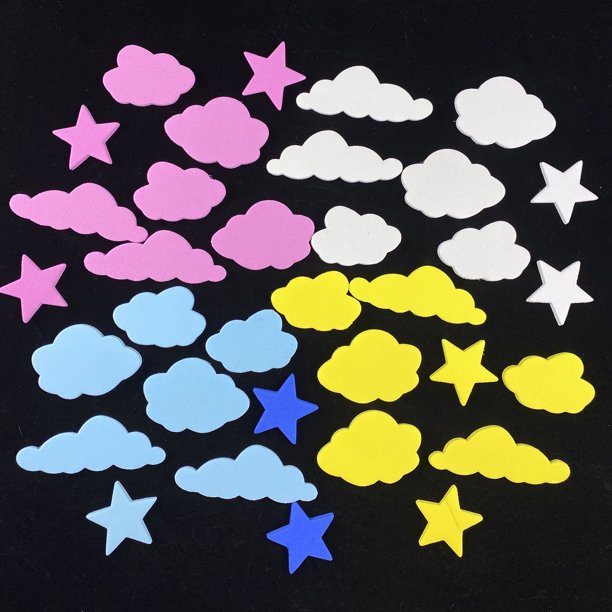Inserto de pastel de nube de alambre de esponja EVA, globo de espuma decorativo creativo, estrellas pentagonales, complemento para pastel
