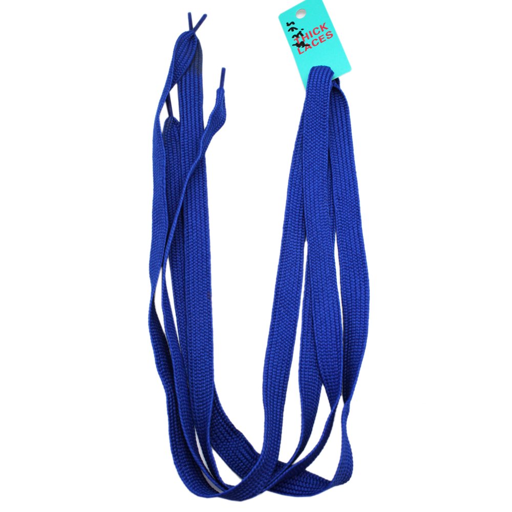 Royal Blue Colored Woven Extra Thick Shoelaces (2pc)