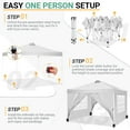 thumbnail image 5 of HOTEEL Canopy 10x10 Waterproof Pop up Canopy Tent with 4 Sidewalls Outdoor Event Shelter Tent for Parties Sun Shade Party Commercial Canopy with Air Vent & One Push Central Button, White, 5 of 9
