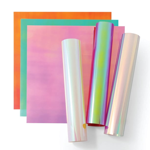 Muestras Ultimate de Vinilo Termoadhesivo Holográfico Cricut para Planchar - 3 Hojas