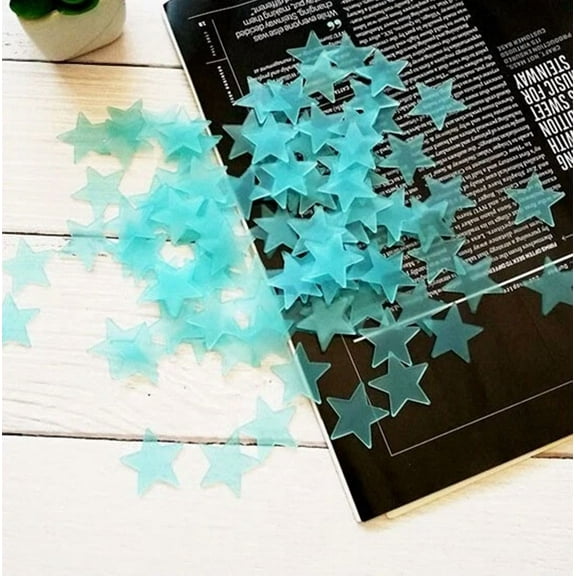 Blue 300 3D Home Wall Ceiling Glow In The Dark Stars Kids Room Plastic Stickers