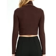 thumbnail image 5 of SSLR Turtleneck Crop Tops for Women Long Sleeve Shirts Mock Neck Base Layer Tops, 5 of 8