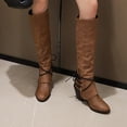 thumbnail image 1 of EGNMCR Bottes Mi-Hautes pour Femmes, Bottes Mi-Mollet Grande Taille Bottes pour Femmes avec Talon Épais Bottes de Chevalier à Lacets Bottes pour Femmes, 1 of 6