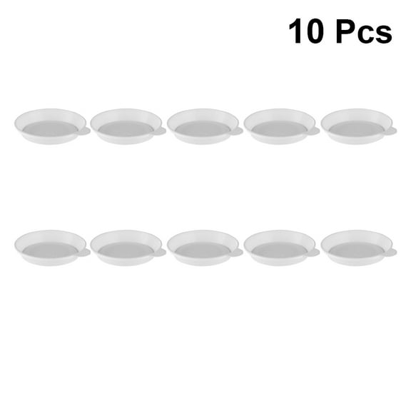 Soimiss Mini Flowerpot Tray 10Pcs White Plastic for Indoor Plants 6.8X6.8Cm