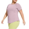 thumbnail image 6 of BLVB Women's Plus Size Workout Tops Short Sleeve Stretch Crew Neck Shirts Gym Clothes Athletic Running Yoga Tee Shirts, 6 of 7