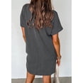 thumbnail image 5 of Womens Casual Summer Crewneck Short Sleeve Ribbed Mini Tshirt Dress, S-2XL, 5 of 11