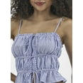 thumbnail image 4 of No Boundaries Women's Tie Front Top and Slit Mini Skirt Set, 2-Piece, Sizes XXS-XXL, 4 of 6