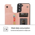 thumbnail image 3 of Case for Samsung Galaxy A13 5G/A04s, Luxury PU Leather Flip Case [Two Magnetic Clasp] [Card Slots] Stand Function Embossed Flower Pattern Durable Soft TPU Back Wallet Cover - Rose Gold, 3 of 14