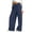 Navy, variant on Ahabrexf Wide Leg High Waist Pants for Women, Smocked Casual Trousers with Pockets, Loose Long Polyester Pants