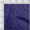 thumbnail image 1 of oneOone Polyester Lycra Fabric Geometric Maze & Rabbit Animal Sashiko Print Decor Fabric Printed BTY 56 Inch Wide, 1 of 4
